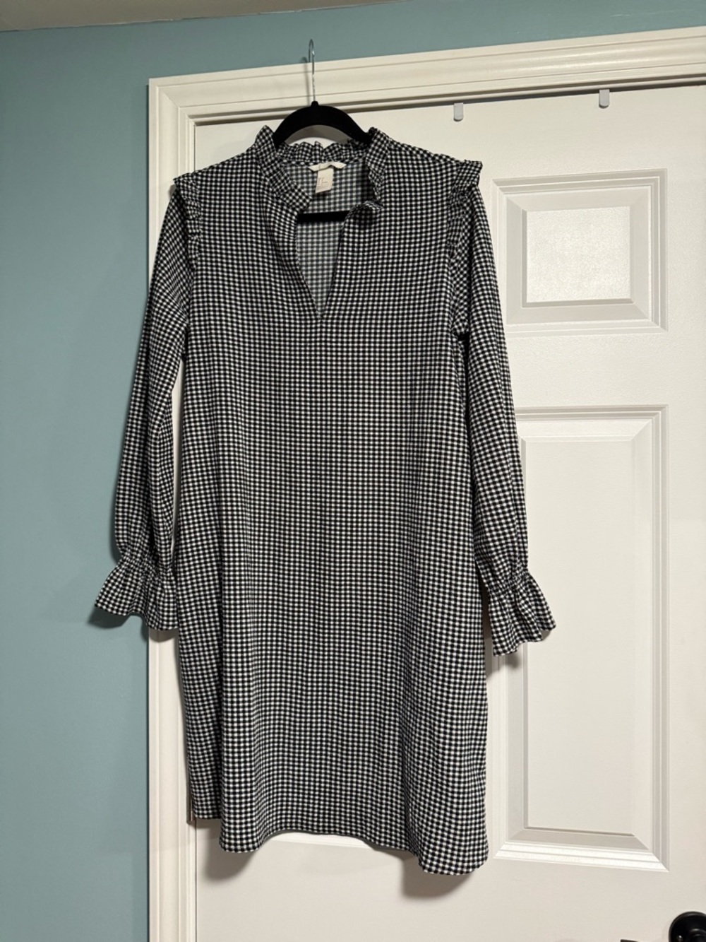 10 Items for $20: H&M Black & White Gingham Long-Sleeve Shirt Dress
